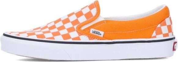 Vans Geruite Slip-on Sneaker Oranje Tijger Orange Heren