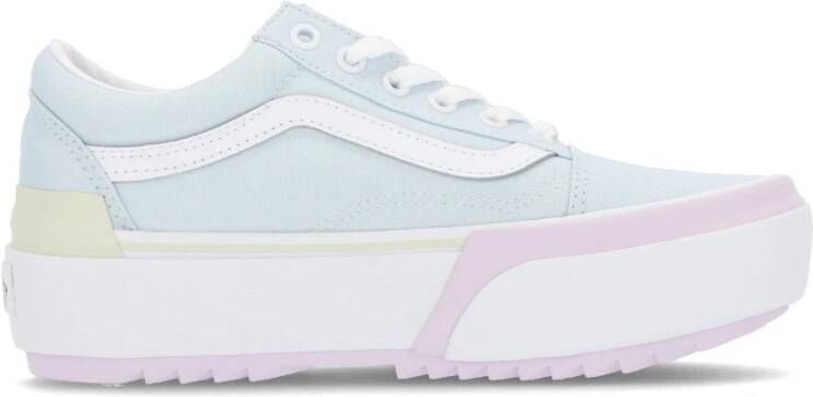 Vans Gestapelde Lage Sneaker Pastel Wit Multicolor Dames