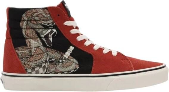 Vans Hoge Top Slangenprint Sneakers Red Heren