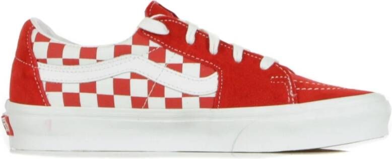 Vans Sk8-Low Heren Schoenen Red Leer Textil 5 Foot Locker