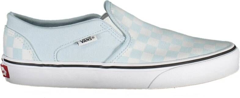 Vans Lichtblauwe Polyester Sneaker met Elastiek en Logo Blue Dames