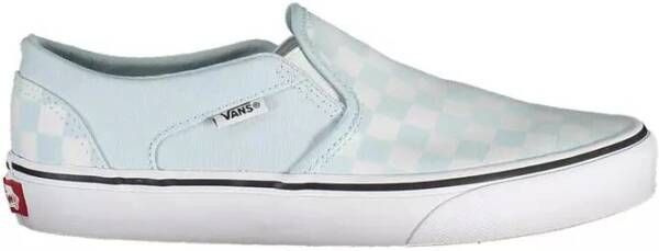 Vans Lichtblauwe Polyester Sneaker met Elastiek en Logo Blue Dames