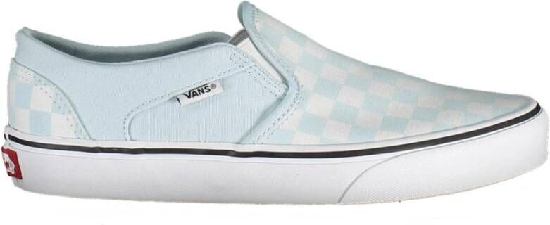 Vans Lichtblauwe Polyester Sneaker met Elastiek en Logo Blue Dames