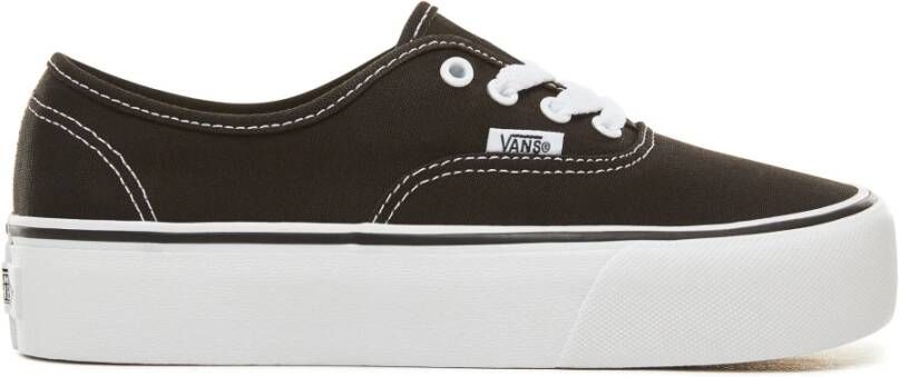 Vans Ua Authentic Platform Dames Schoenen Black Textil Leer