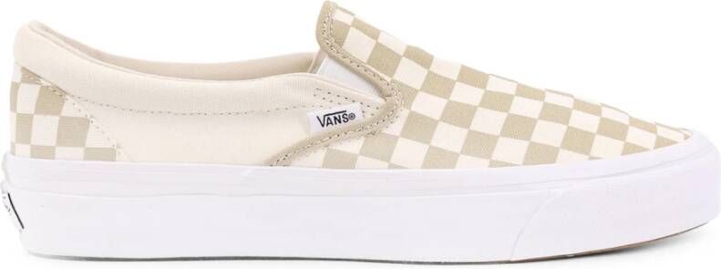 Vans Ruit Slip-On Canvas Sneakers Beige Heren