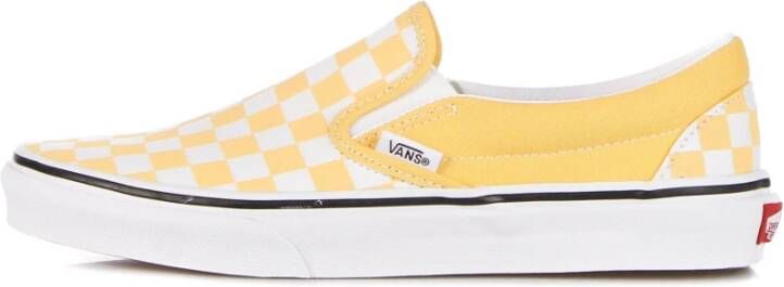 Vans Ruitpatroon Instap Lage Schoen Lijnzaad Wit Yellow Heren