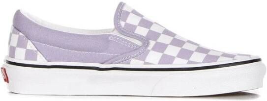 Vans Ruitpatroon Slip-on Sneaker Languid Lavendel Wit Purple Dames