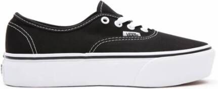 Vans Ua Authentic Platform Dames Schoenen Black Textil Leer