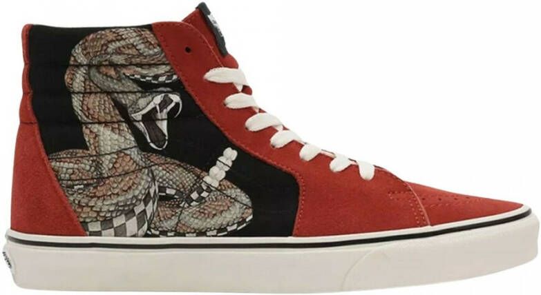 Vans Hoge Top Slangenprint Sneakers Red Heren