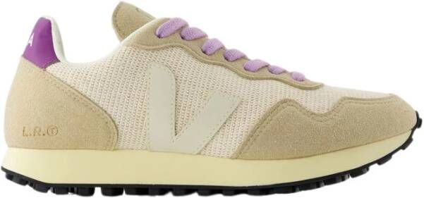 Veja Beige Nylon Sneakers Ronde Neus Beige Dames