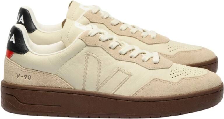 Veja Biologische Leren Sneakers Beige Heren