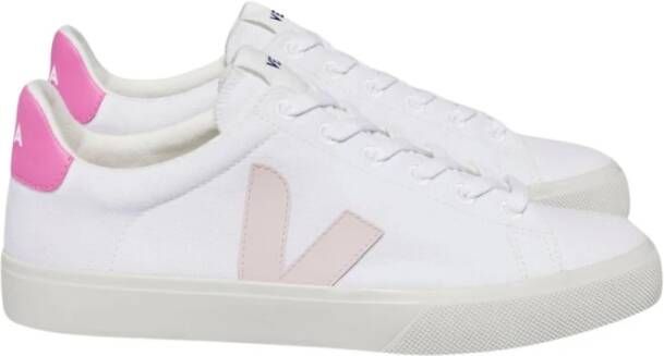 Veja Canvas Sneakers met Roze Details White Dames