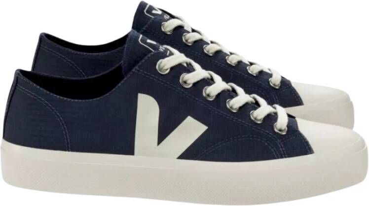 Veja Sneakers van canvas zwart met wit detail Black