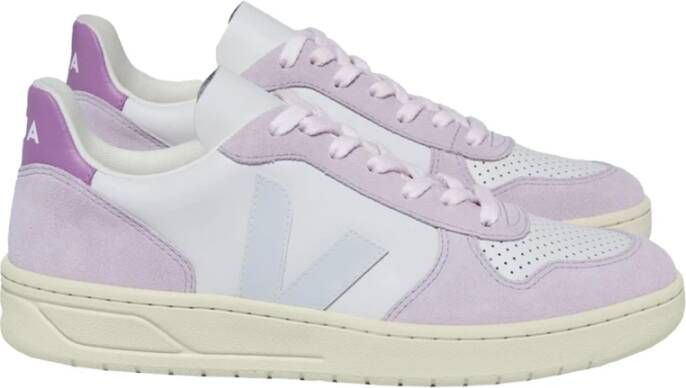 Veja Paarse Sneakers met Leren Inzetstukken Purple Dames