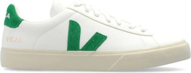 Veja Groene Leren Sneakers met Logo Detail White Heren