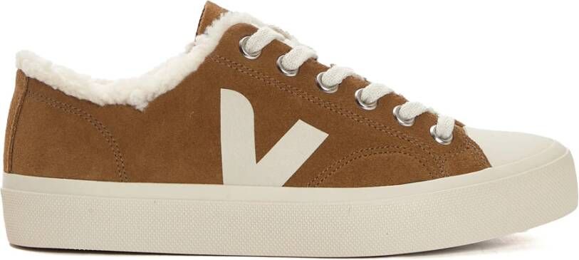 Veja Kameel Witte Sneakers Stijlvol Comfortabel Brown Dames