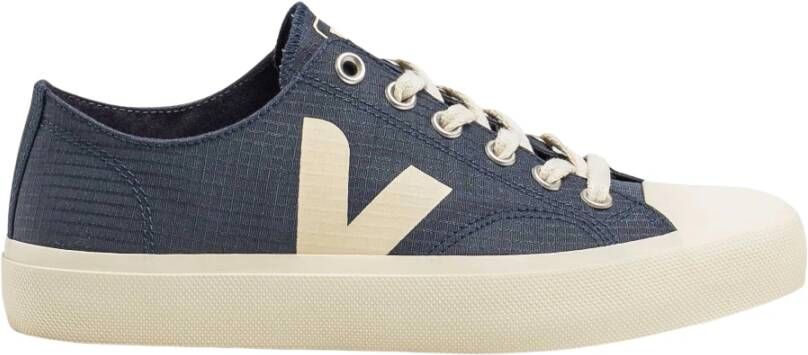 Veja Sneakers van canvas zwart met wit detail Black