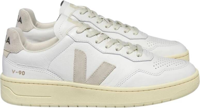 Veja Witte Leren Sneakers Verhoog Stijl White