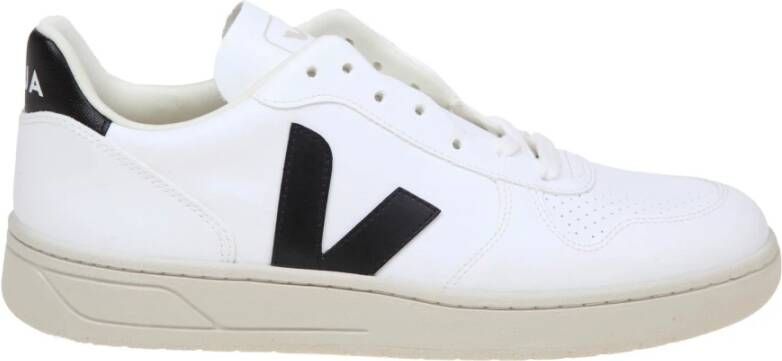 Veja Leren Sneakers Zwart Wit Ronde Neus White Heren