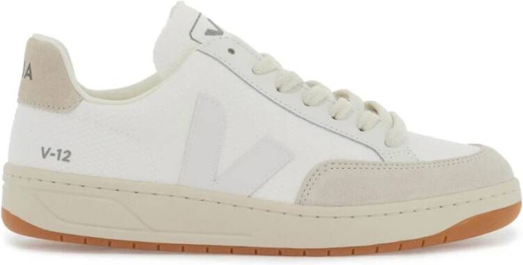 Veja Mesh sneakers met suède inzetstukken White Heren