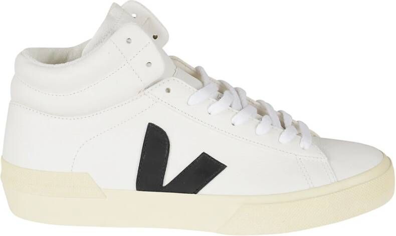 Veja Minotaur Chroomvrij Wit Zwart Leren Sneakers White Heren