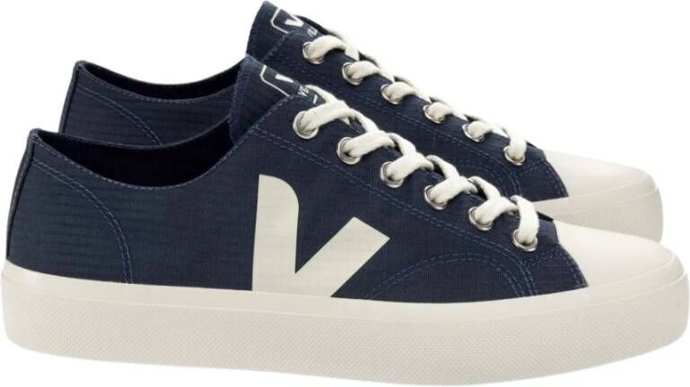 Veja Sneakers van canvas zwart met wit detail Black Heren