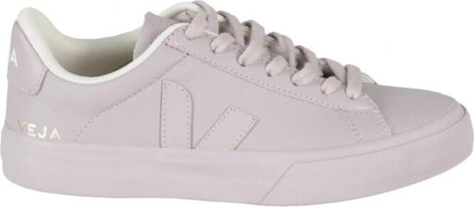 Veja Paarse Leren Campo Sneakers Vetersluiting White Dames