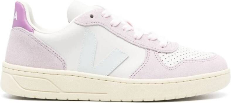 Veja Paarse Sneakers met Leren Inzetstukken Purple Dames