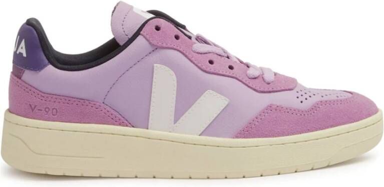 Veja Paarse Sneakers V-90 Orchidee Wit Purple Dames