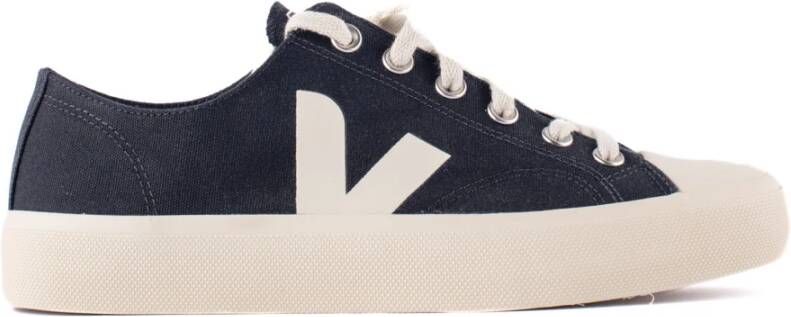 Veja Sneakers van canvas zwart met wit detail Black Heren