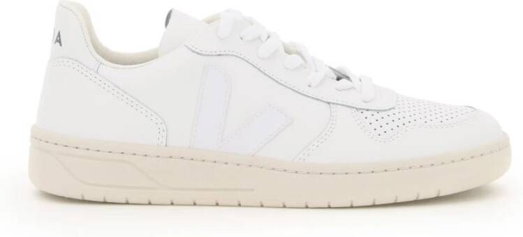 Veja Sneakers van glad leer met V-monogram White Heren