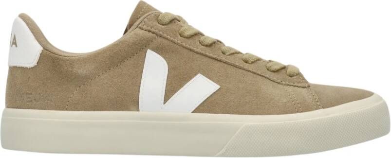 Veja Suede Trainers in Dune White Beige Dames