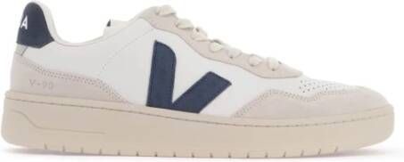 Veja Traced Leather Sneakers met Iconic V White Dames