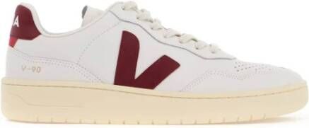 Veja Traced Leather V-90 Sneakers White Dames