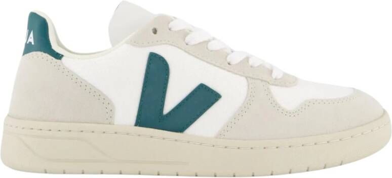 Veja Vx0102796B witte mesh+beige groen logo sneakers White Heren