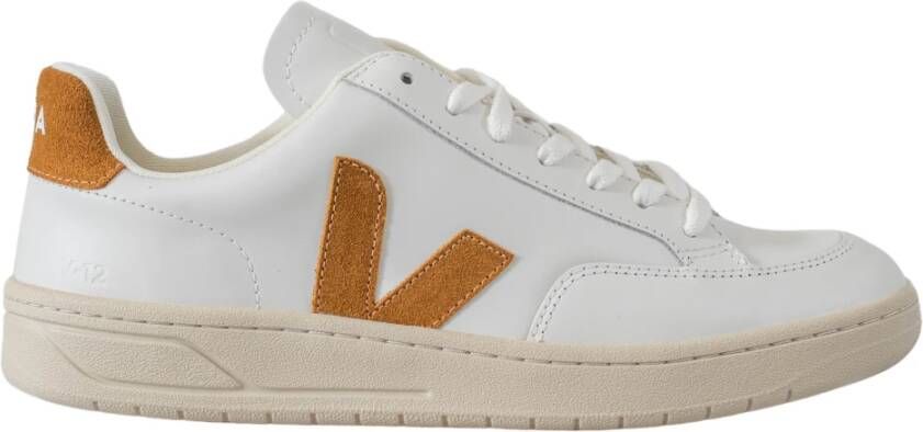 Veja V-12 Leren Camel Sneakers White Heren