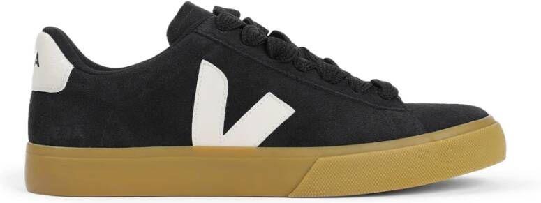 Veja Vet Suède Zwarte Sneakers Black Heren