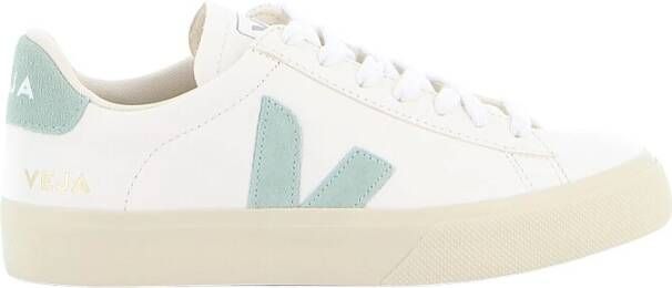 Veja Wit-Groen Leren Lage Sneakers White Heren