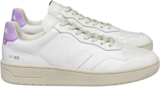 Veja Witte Leren Sneakers met Logo Detail White Dames