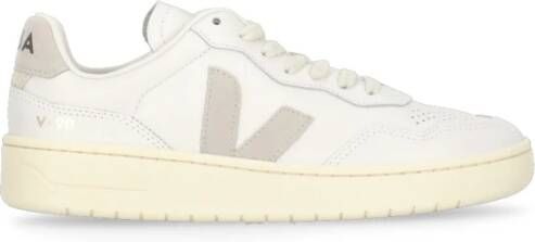 Veja Witte Leren Sneakers Verhoog Stijl White