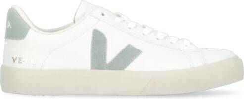 Veja Witte Leren Sneakers Ronde Neus Vetersluiting White Dames