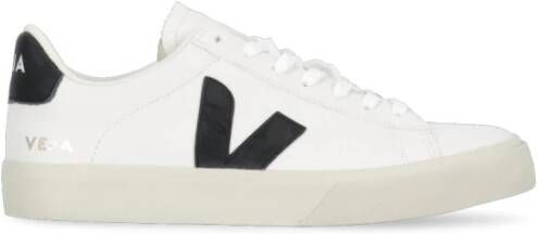 Veja Witte Leren Sneakers Ronde Neus White Heren