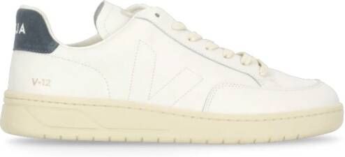 Veja Witte Leren Sneakers Ronde Neus White Heren