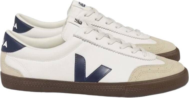 Veja Witte Leren Volley Sneakers Multicolor Dames