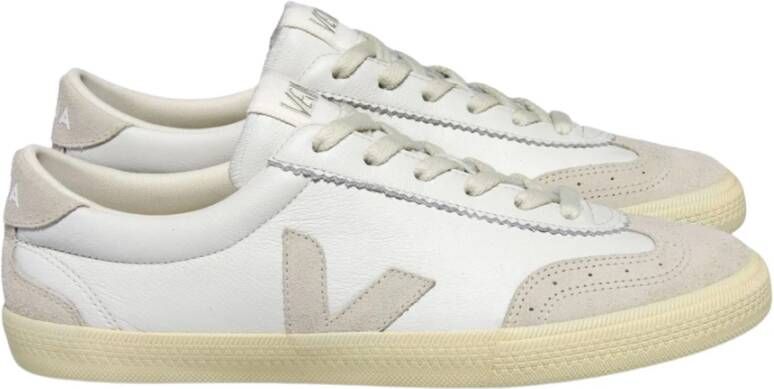 Veja Witte natuurlijke leren sneakers Beige Dames