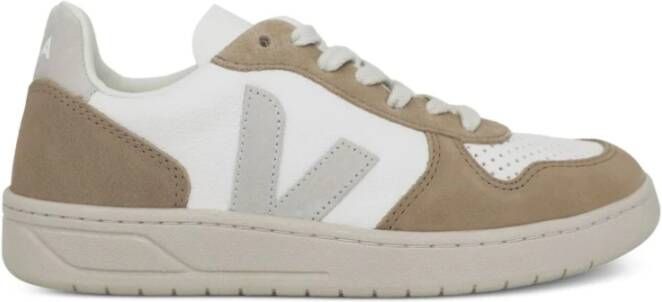 Veja Witte Natuurlijke Sahara V-10 Sneakers White Heren