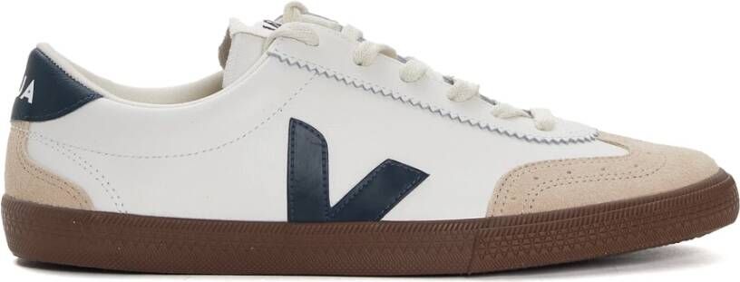 Veja Witte Nautische Schors Leren Sneakers Beige Heren