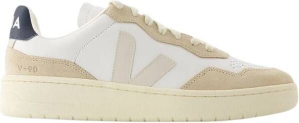 Veja Witte Pierre Leren Sneakers V-90 Beige Heren