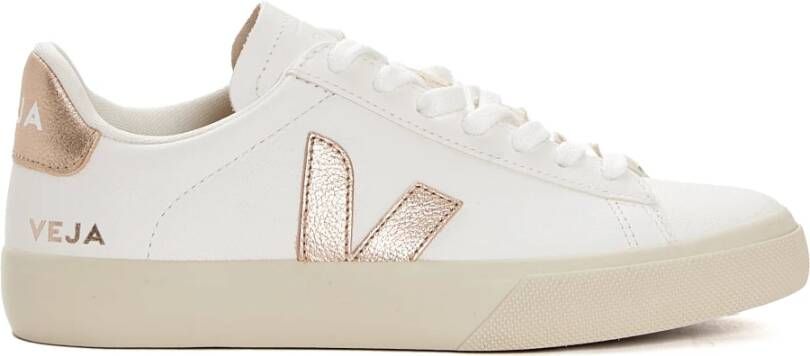 Veja Witte Platine Leren Sneakers White Dames