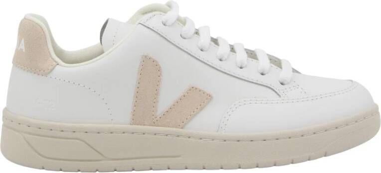 Veja Witte Roze Leren V-12 Sneakers White Dames